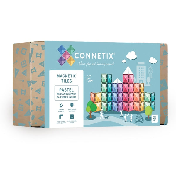 Sale Connetix Tiles 24 Piece Pastel Rectangle Pack