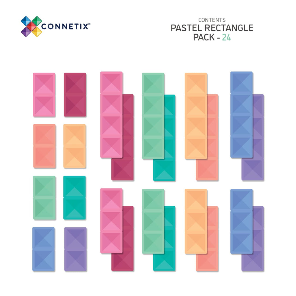 Sale Connetix Tiles 24 Piece Pastel Rectangle Pack