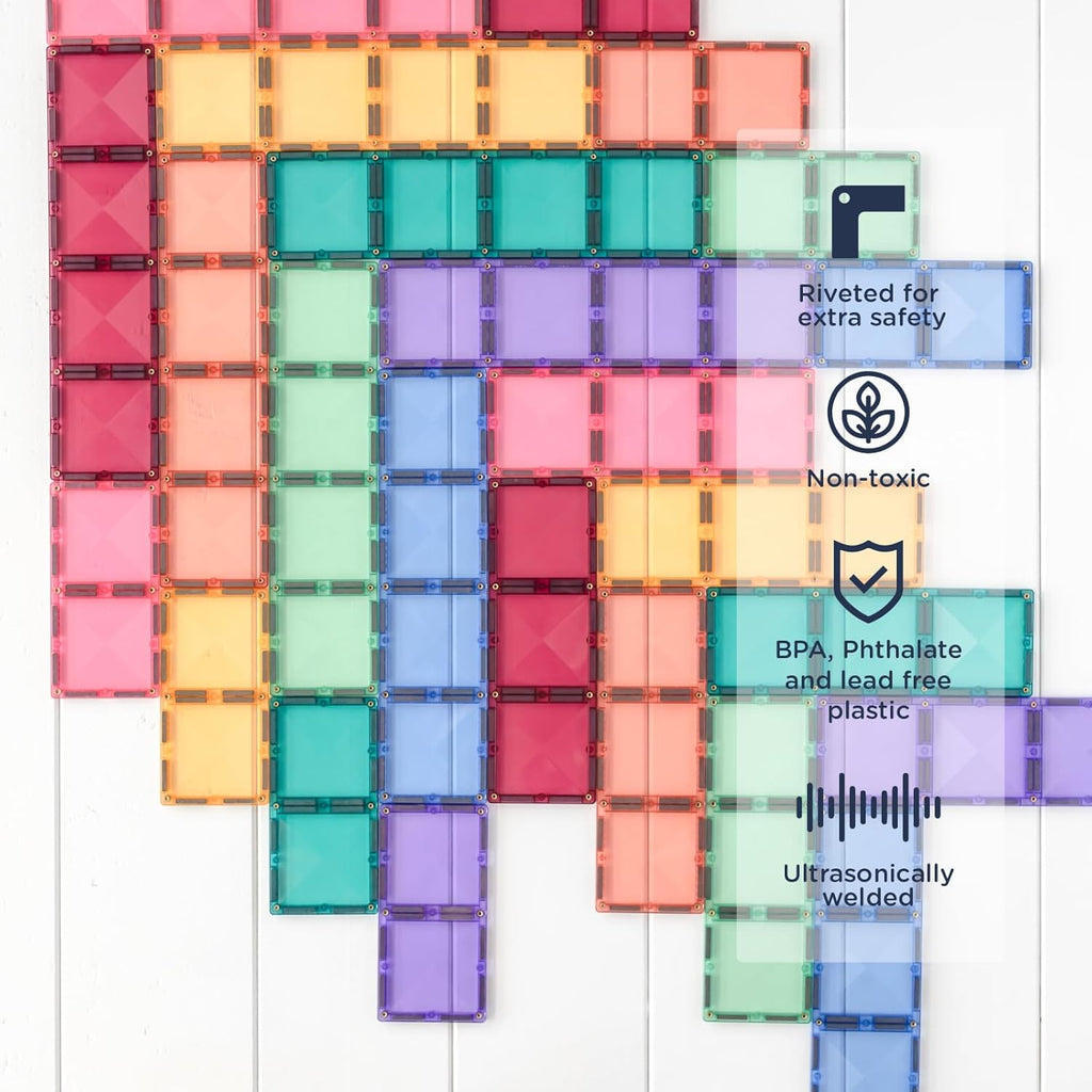 Sale Connetix Tiles 24 Piece Pastel Rectangle Pack
