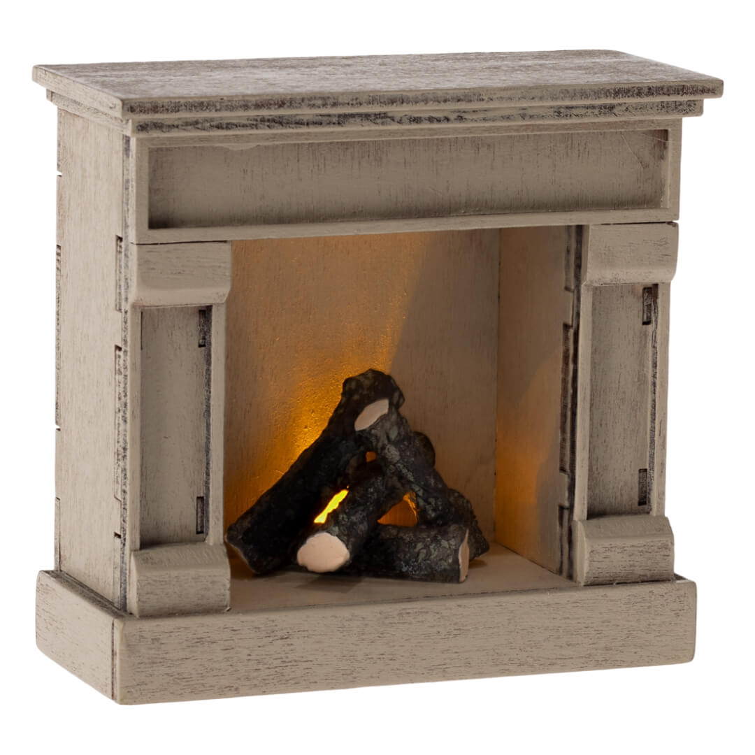Dollhouse Off-White Vintage Fireplace