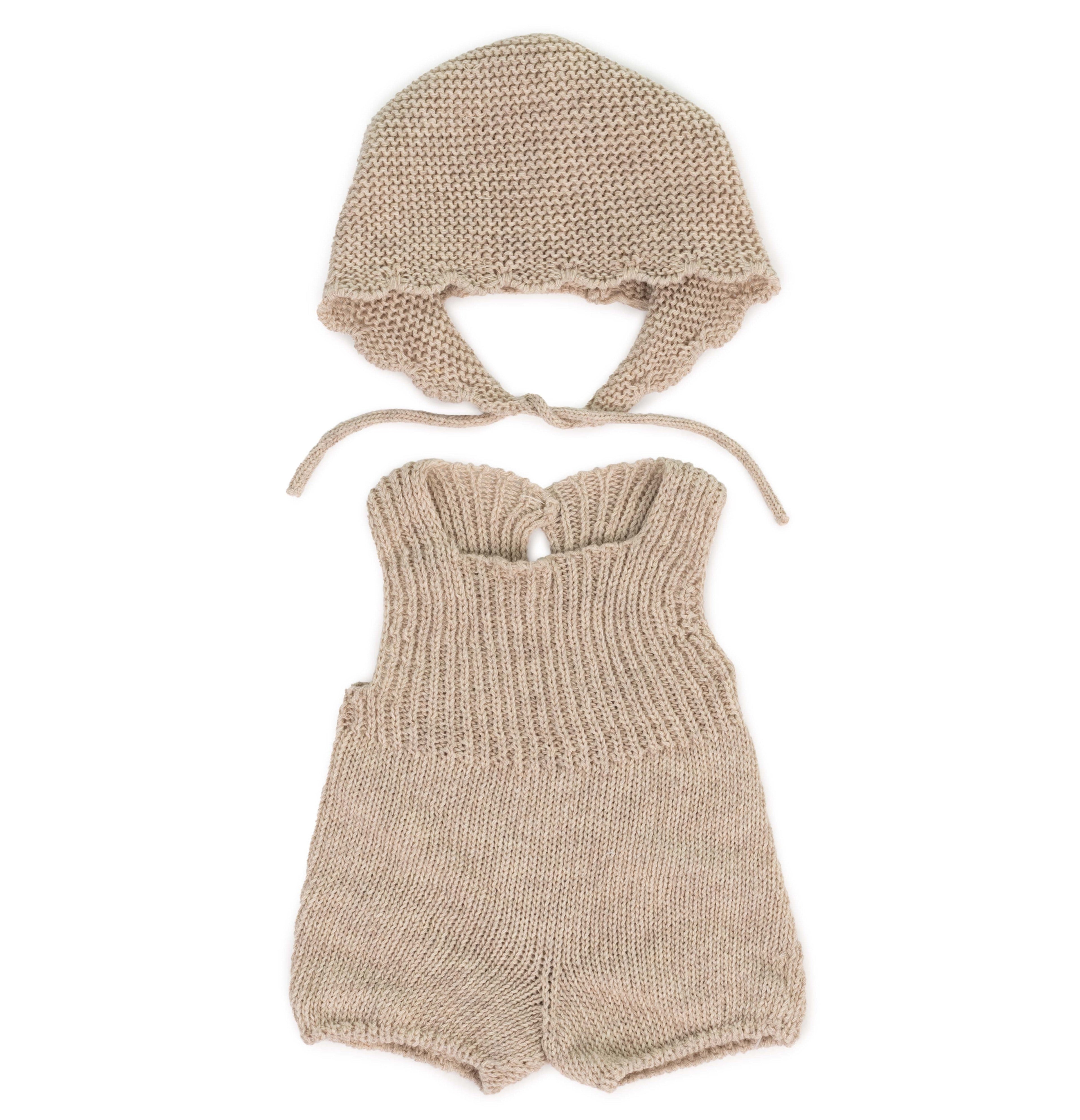 Knit Doll Outfit – 15 Romper & Bonnet