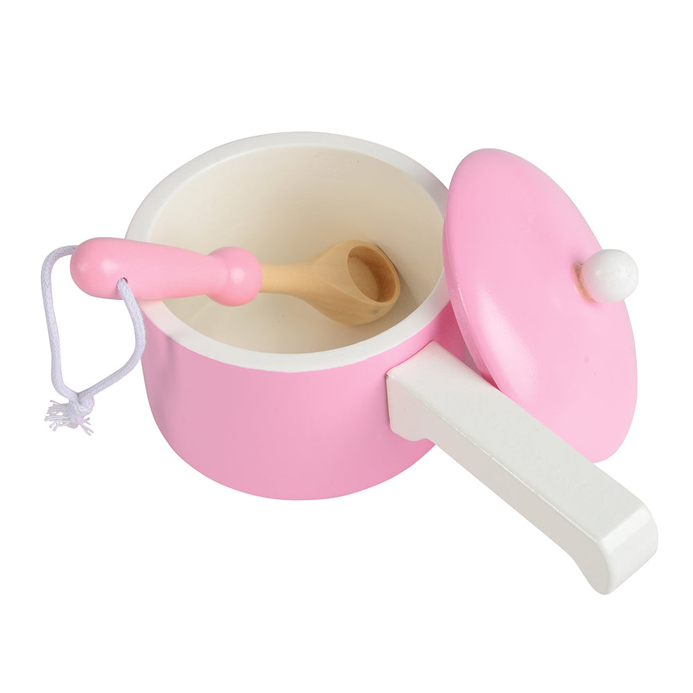 36-Piece Wooden Toy Dishes & Utensils Basics Set | including Pots, Pans