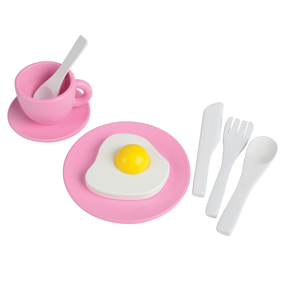 36-Piece Wooden Toy Dishes & Utensils Basics Set | including Pots, Pans